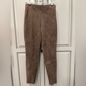 Zara Basic Collection Women’s Suede Brown Ankle Zipper Pull-On Pants Size Small